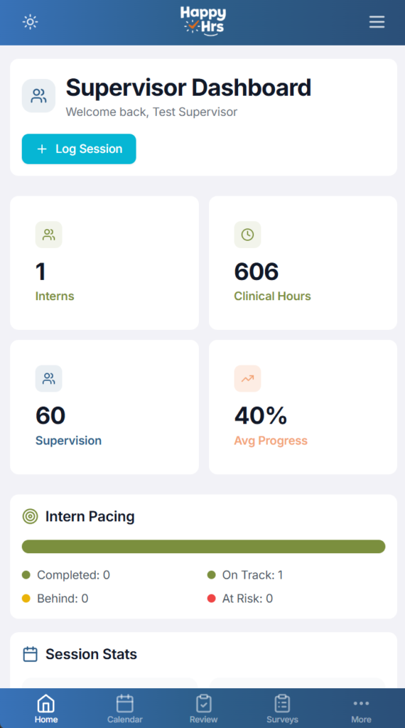 HappyHrs Supervisor Mobile View